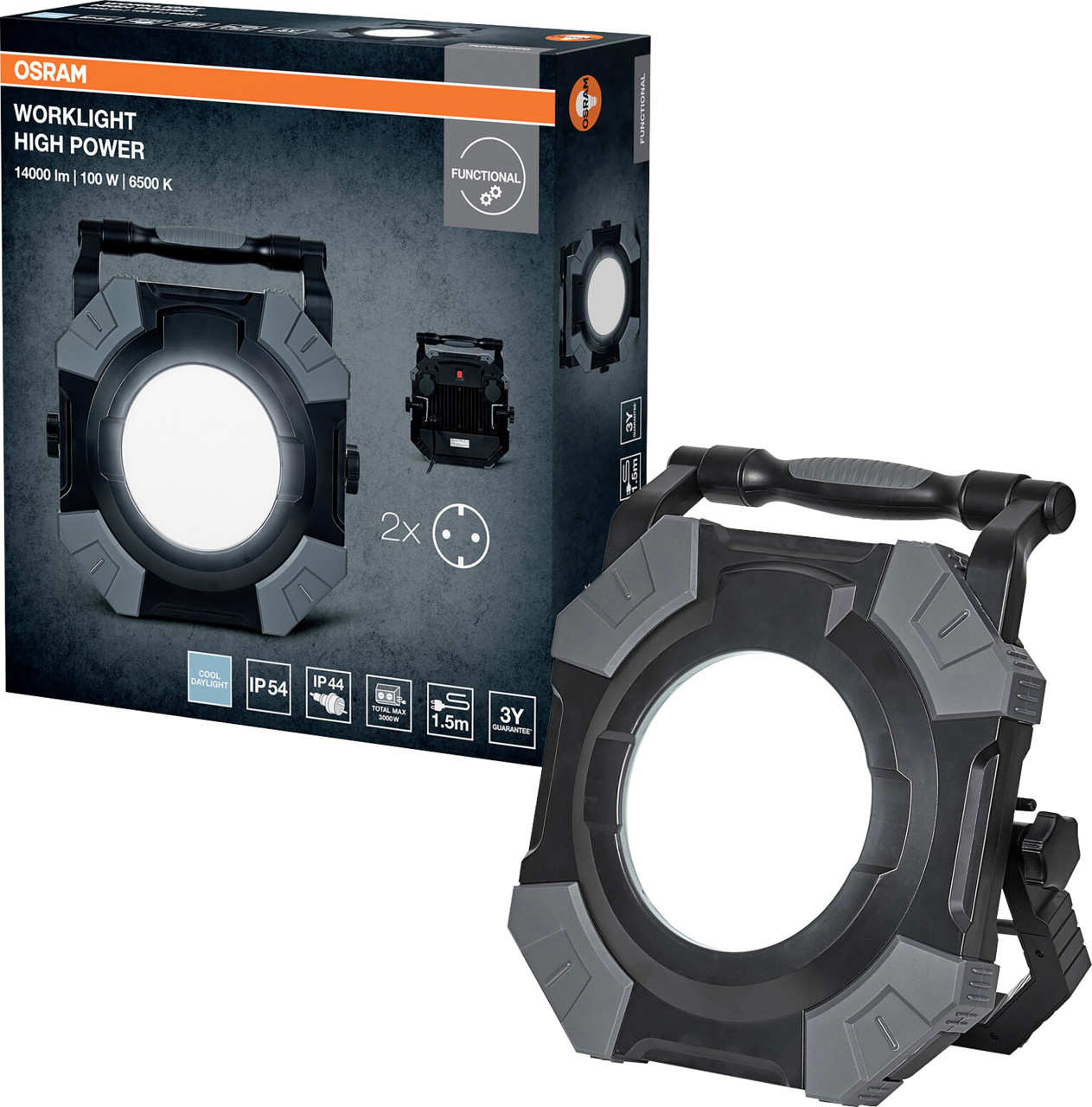 Osram LED Baustrahler Worklight Value 100 W kaltweiß schwarz Bild 4