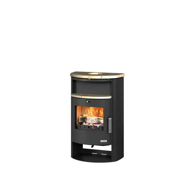 Accente Kaminofen Pamir 4.0 Stahl schwarz/sandstein 6,7 kW