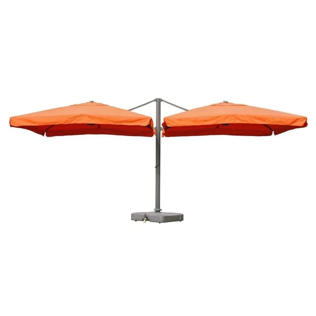 MCW Doppel-Ampelschirm T44 Terracotta mit Ständer
