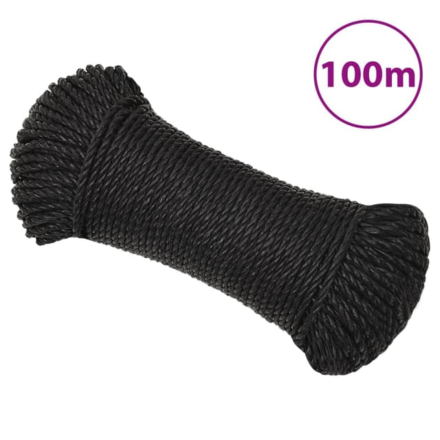 vidaXL Arbeitsseil Schwarz 3 mm 100 m Polypropylen 152998