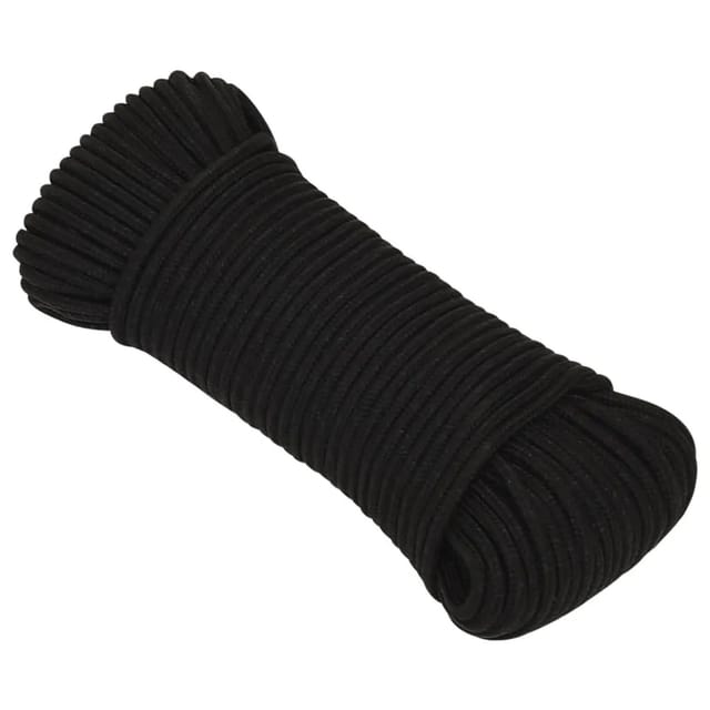 vidaXL Arbeitsseil Schwarz 5 mm 50 m Polyester 152808