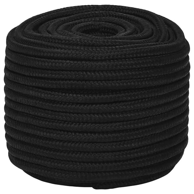 vidaXL Arbeitsseil Schwarz 12 mm 250 m Polyester 152829