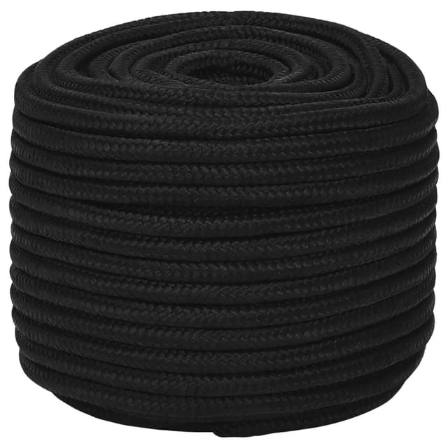 vidaXL Arbeitsseil Schwarz 14 mm 100 m Polyester 152832