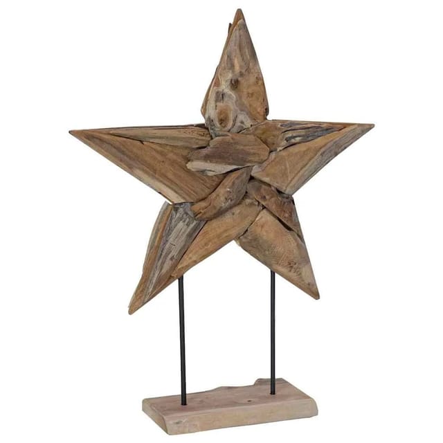 vidaXL Weihnachtsstern Braun 60 x 5 x 75 cm Massivholz Teak 42017936