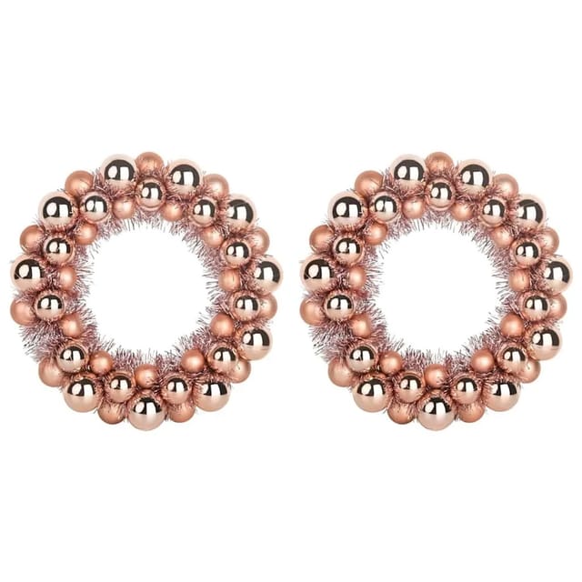 vidaXL Weihnachtsballkränze 2 Stk Rose Gold 33 x 33 x 7 cm Polystyrol 42019686