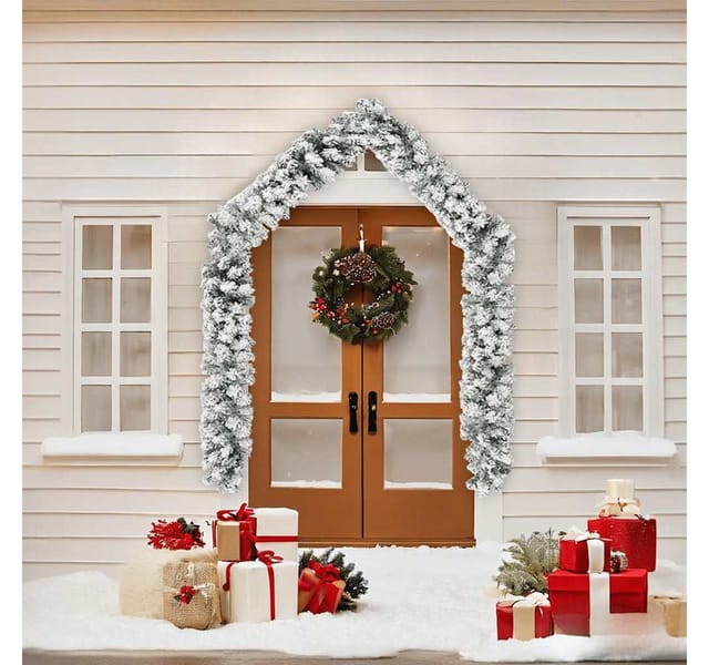 vidaXL Weihnachtsgirlande mit Schnee Grün 5 m PVC 320967