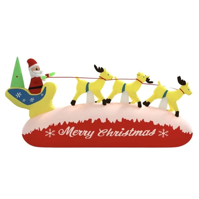 vidaXL Aufblasbarer Weihnachtsmann mit Rentieren LED 145 cm 345327