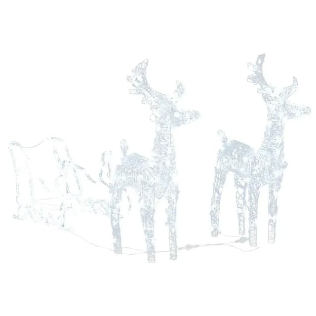 vidaXL Rentiere & Schlitten Weihnachtsdekoration 160 LEDs 130 cm Acryl 289979