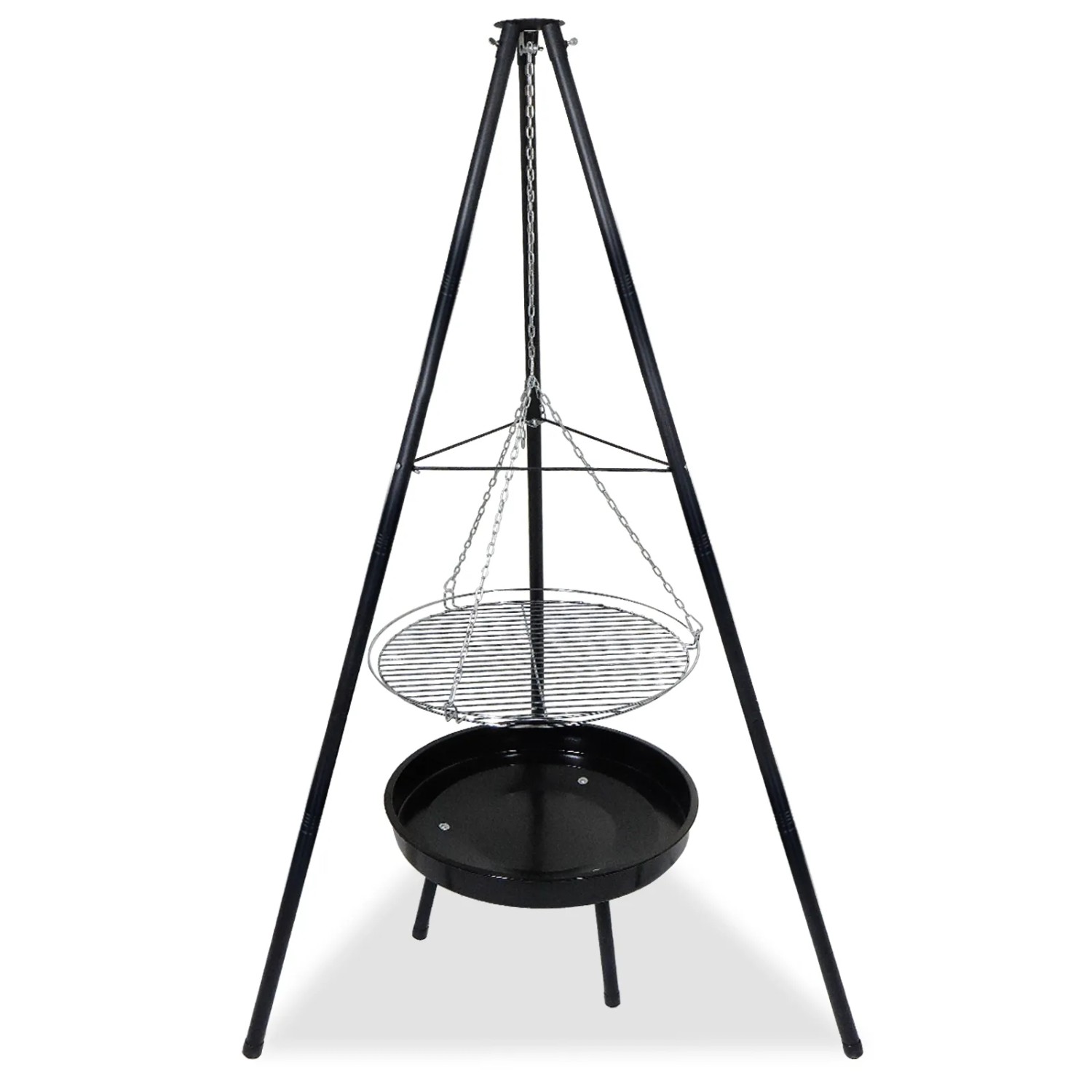 CCLIFE Schwenkgrill mit Grillrost und Feuerschale 166cm Hoch Drehbar Rutschfester Tragbarer