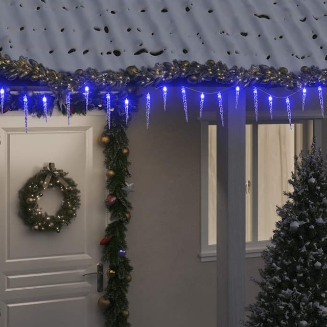 vidaXL Eiszapfen-Lichterkette 200 LEDs Blau 20 m Acryl PVC 356229