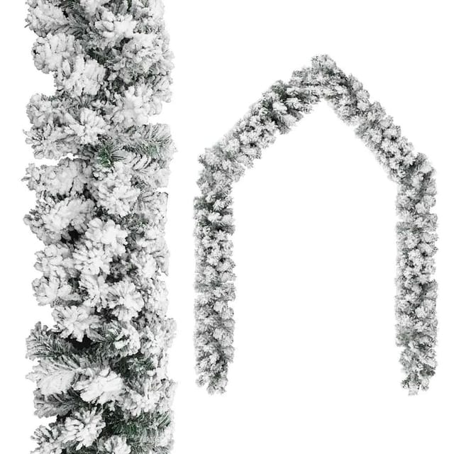 vidaXL Weihnachtsgirlande mit Schnee Grün 20 m PVC 320969