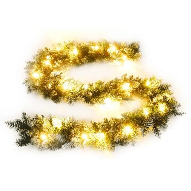 vidaXL Weihnachtsgirlande mit LED-Lichtern Grün 2,7 m PVC 345169