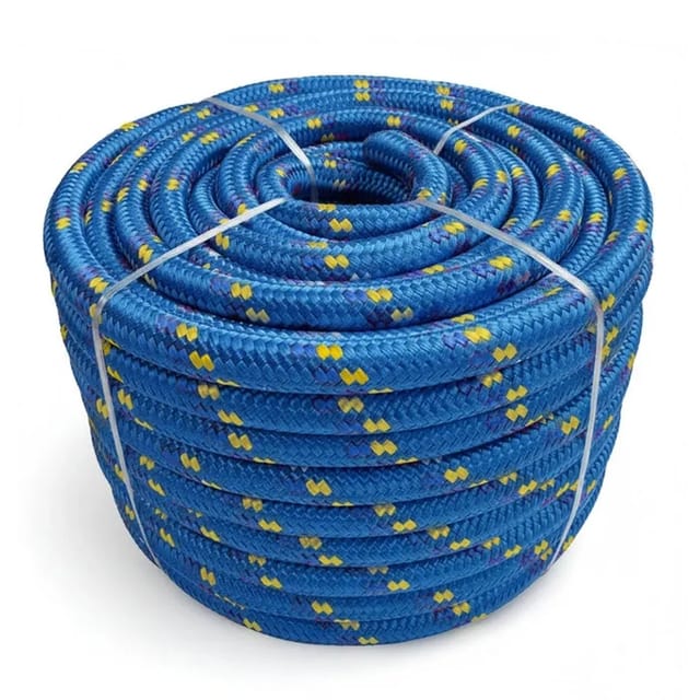 Floordirekt Polypropylen Seil K2 Reißfest Universal Blau-Gelb Ø 18 mm Länge 10 m
