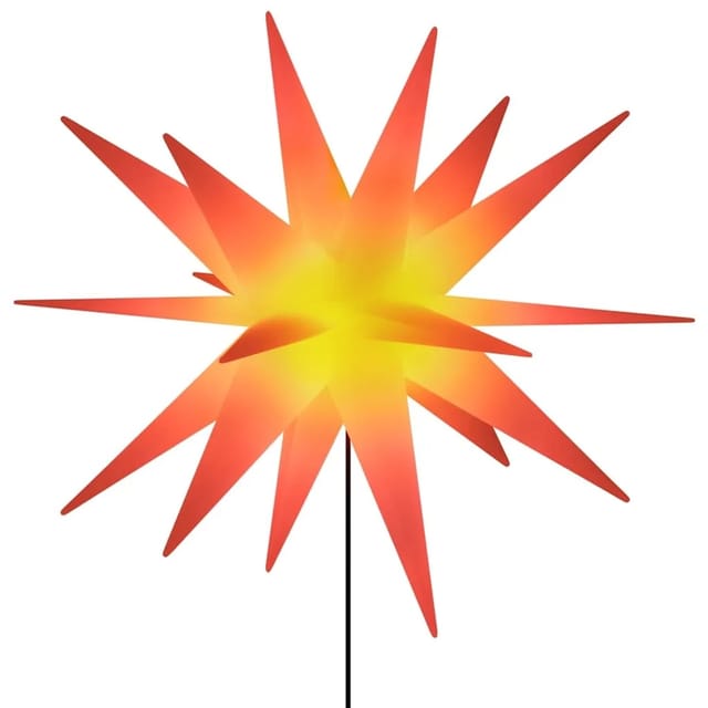 vidaXL LED-Weihnachtssterne 3 Stk mit Erdspießen Faltbar Rot 57 cm 3190444