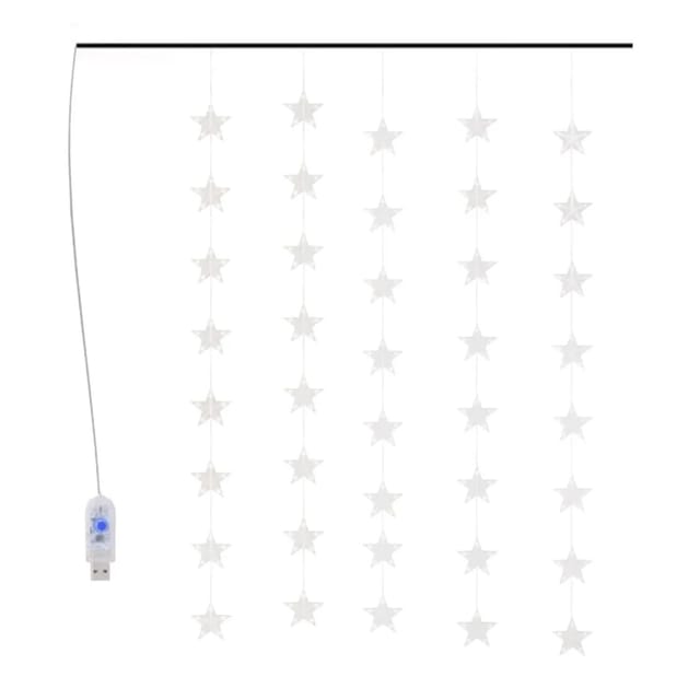 vidaXL LED Sternenvorhang Lichterkette 200 LED Blau 8 Funktionen 328804