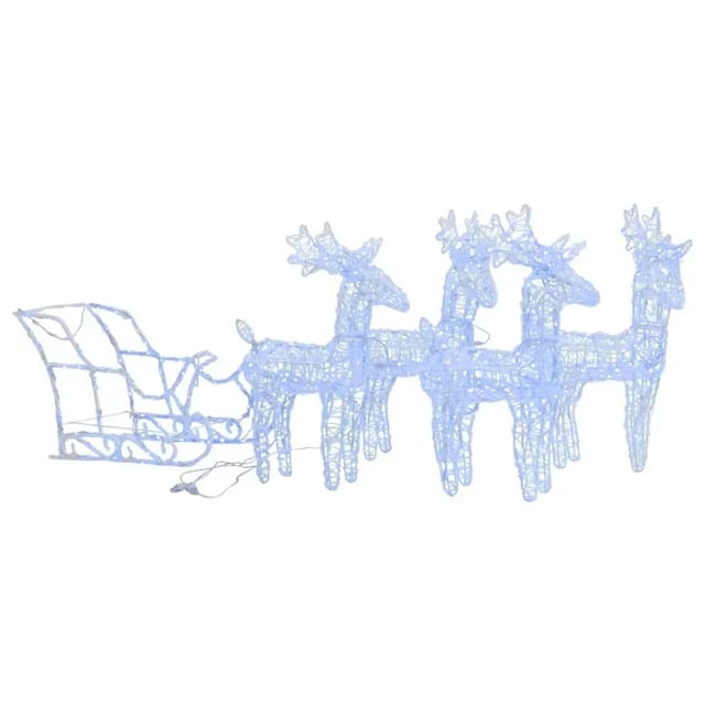 vidaXL Weihnachtsdekoration Rentiere & Schlitten 280x28x55 cm Acryl 328530