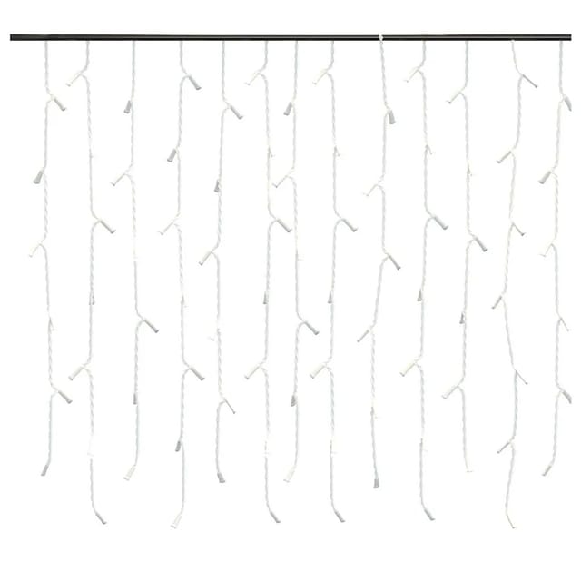 vidaXL Lichtervorhang LED Eiszapfen 10 m 400 LED Warmweiß 8 Funktionen 328908