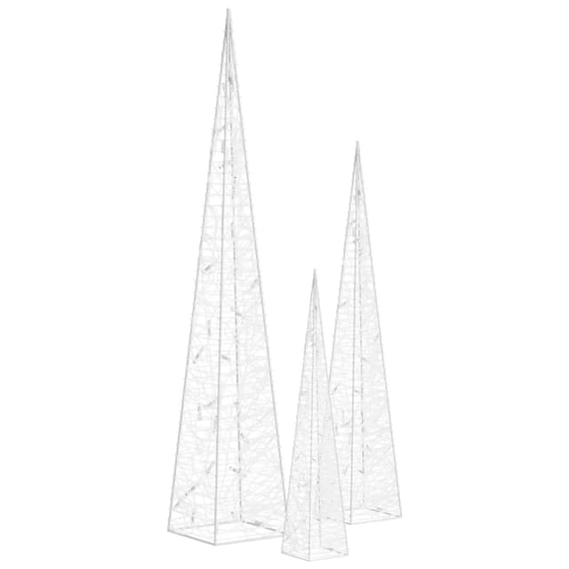 vidaXL LED-Leuchtkegel-Set Acryl Deko Kaltweiß 30/45/60 cm 328968