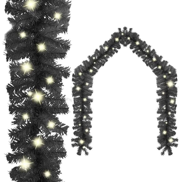 vidaXL Weihnachtsgirlande mit LED 20 m Schwarz 329191