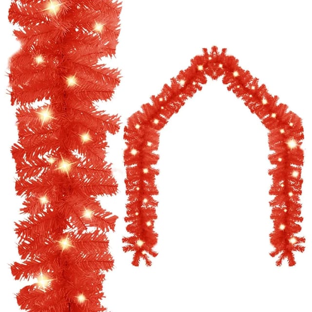 vidaXL Weihnachtsgirlande mit LED 5 m Rot 329195