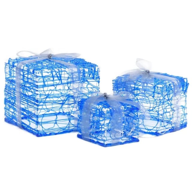 vidaXL LED-Geschenkboxen 3 Stk Weihnachtsdekoration Kaltweiß 328791