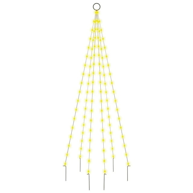 vidaXL LED-Weihnachtsbaum für Fahnenmast Warmweiß 108 LEDs 180 cm 343518