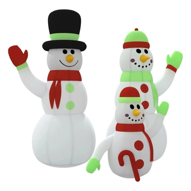 vidaXL Aufblasbare Schneemann-Familie mit LEDs 360 cm 345384
