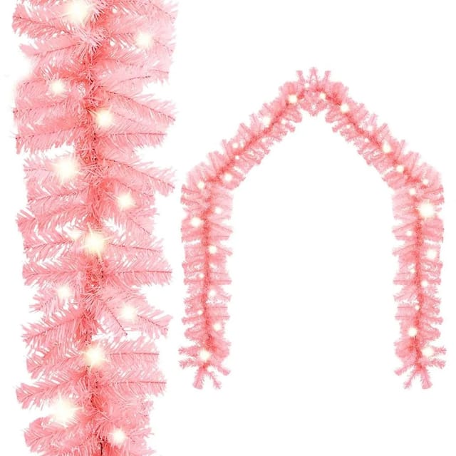 vidaXL Weihnachtsgirlande mit LED-Lichtern 20 m Rosa 329200