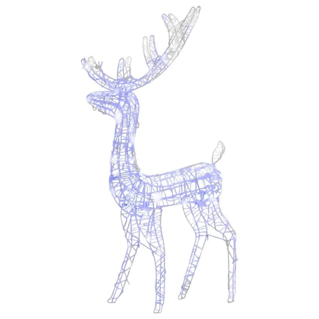 vidaXL LED-Rentier Acryl Weihnachtsdekoration 140 LEDs 120 cm Blau 329783