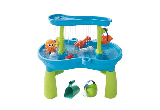 Relaxdays Wasserspieltisch Kunststoff Bunt 2 Ebenen 62 cm x 57 cm x 37 cm 2 kg