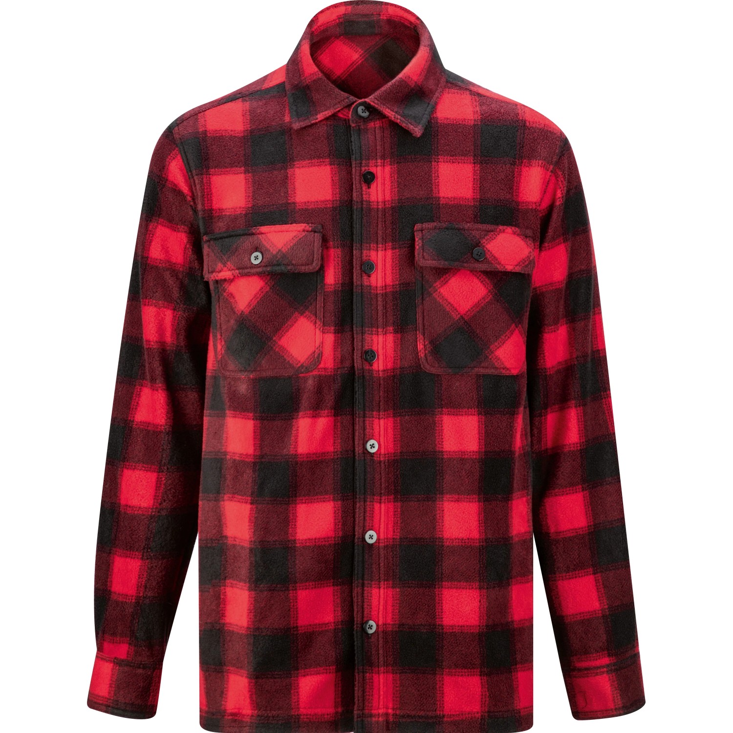 Fleece-Hemd Rot-Schwarz Kariert Größe XXL