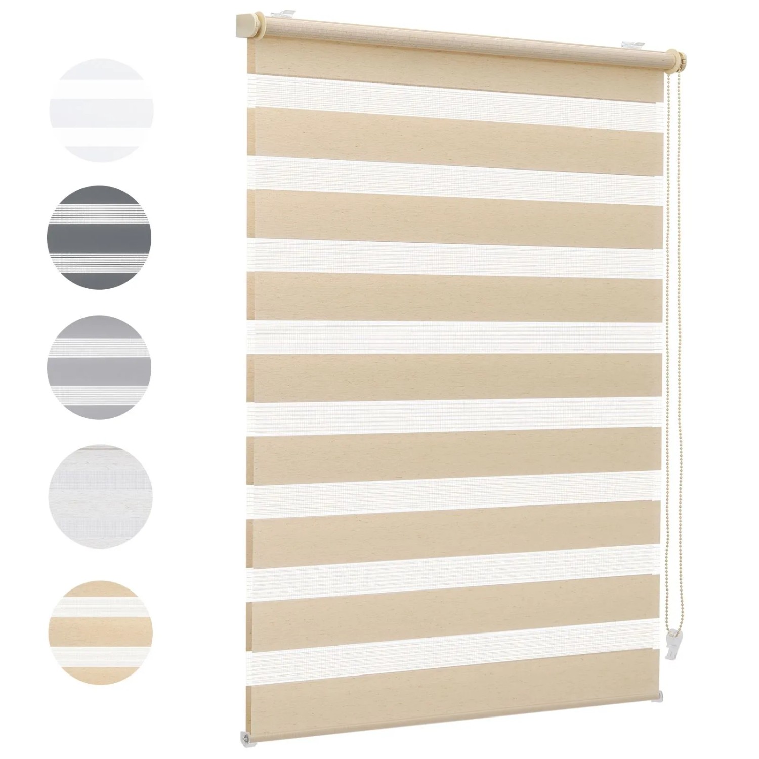Sekey Doppelrollo Klemmfix ohne Bohren für Fenster Blickdicht 40x150cm Gelb-Leinen