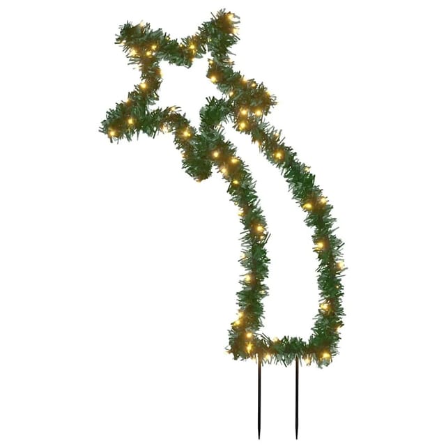 vidaXL Sternschnuppe mit Erdspießen und 80 LEDs 62 cm 357731