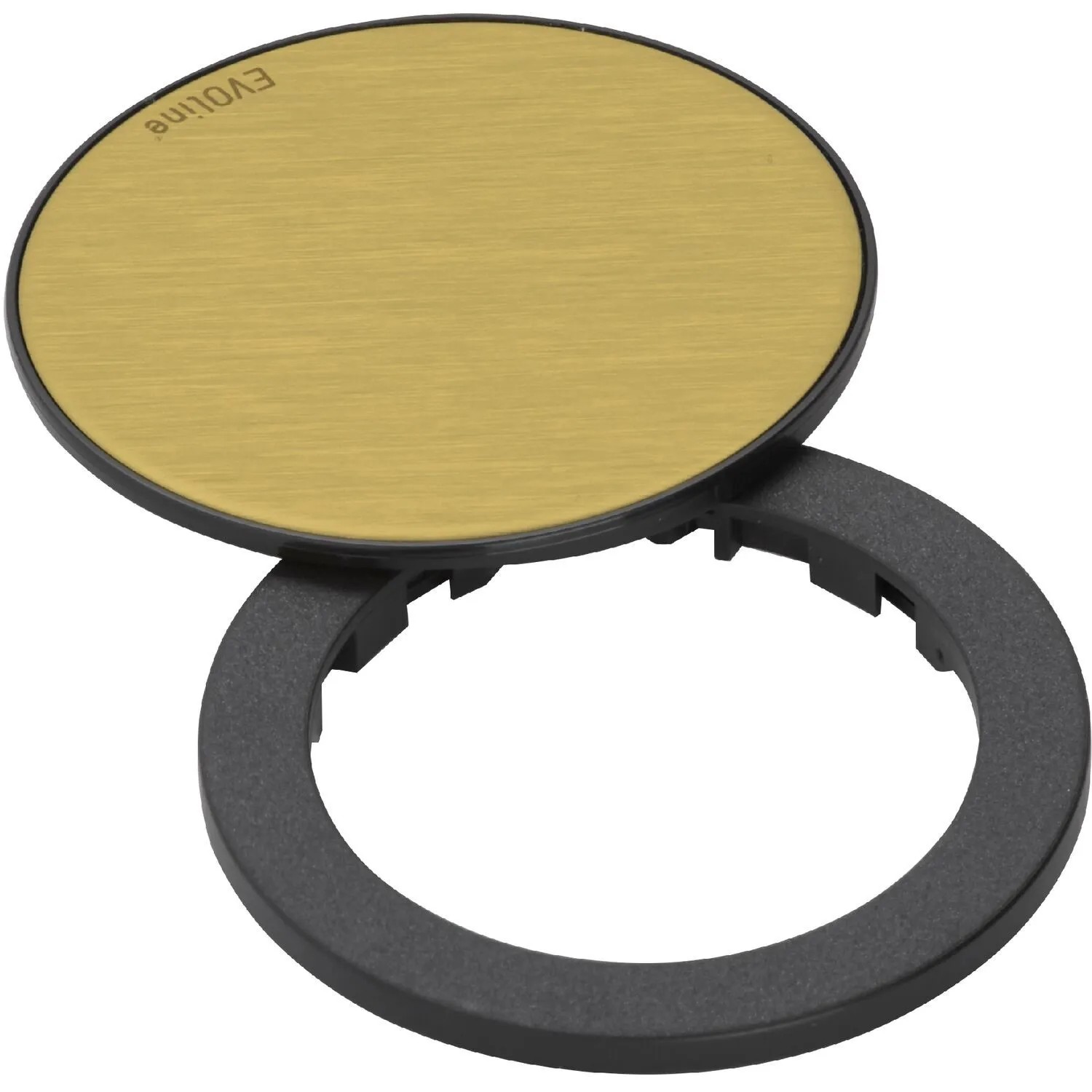 Evoline One Abdeckring mit Drehdeckel Schwarz Messingfarbig