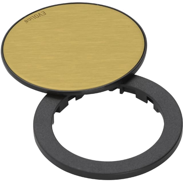 Evoline One Abdeckring mit Drehdeckel Schwarz Messingfarbig