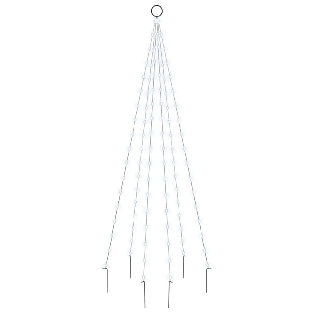 vidaXL LED-Weihnachtsbaum für Fahnenmast Kaltweiß 108 LEDs 180 cm 343519