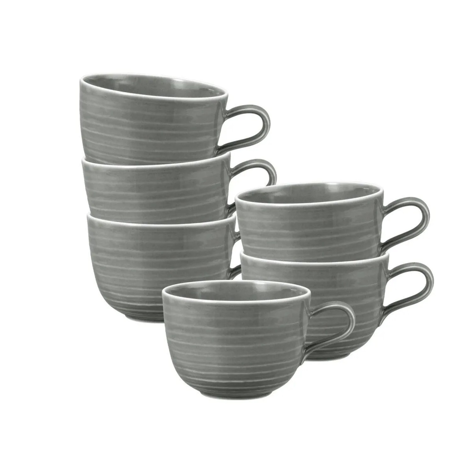 Seltmann Weiden Terra Milchkaffeetassen 400 ml 6er Set Perlgrau