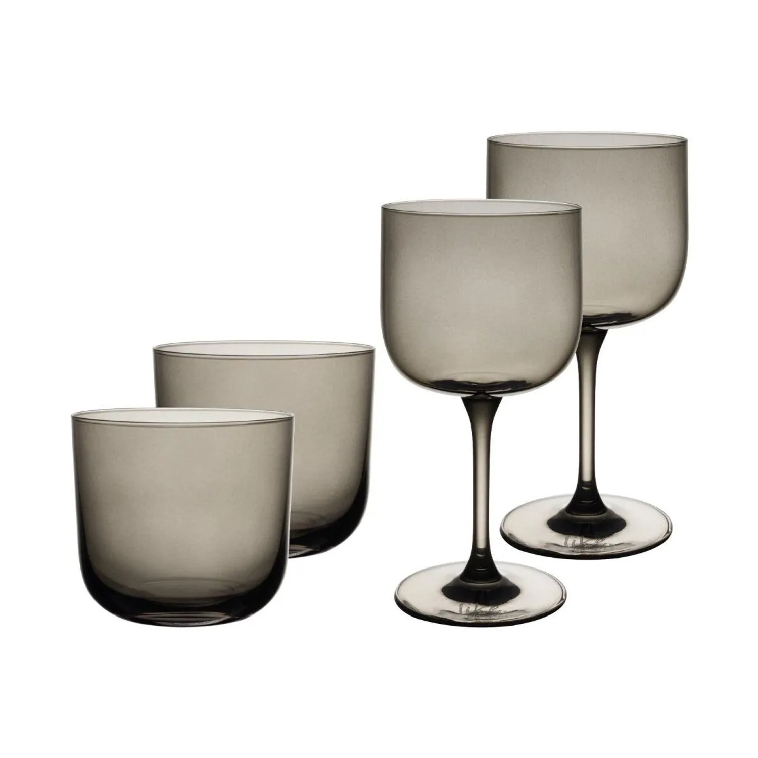 like. by Villeroy & Boch Like Glass Wein- und Wassergläser Set 4-teilig Smoke