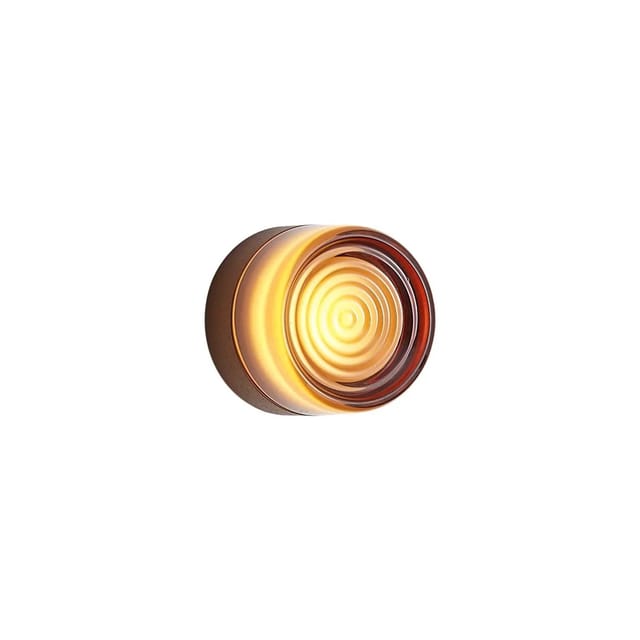 QAZQA Design Wandleuchte DunkelBronze mit Bernsteinfarbenem Glas IP44 Michele
