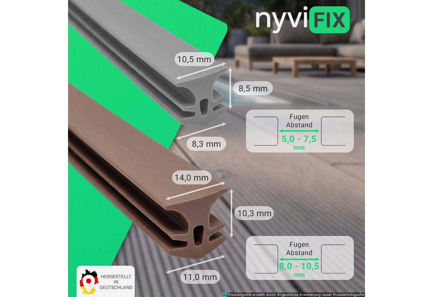 NYVI Fugendichtband NYVIFix für 5-7,5 mm Breite Fugen 100 m Braun Bild 4