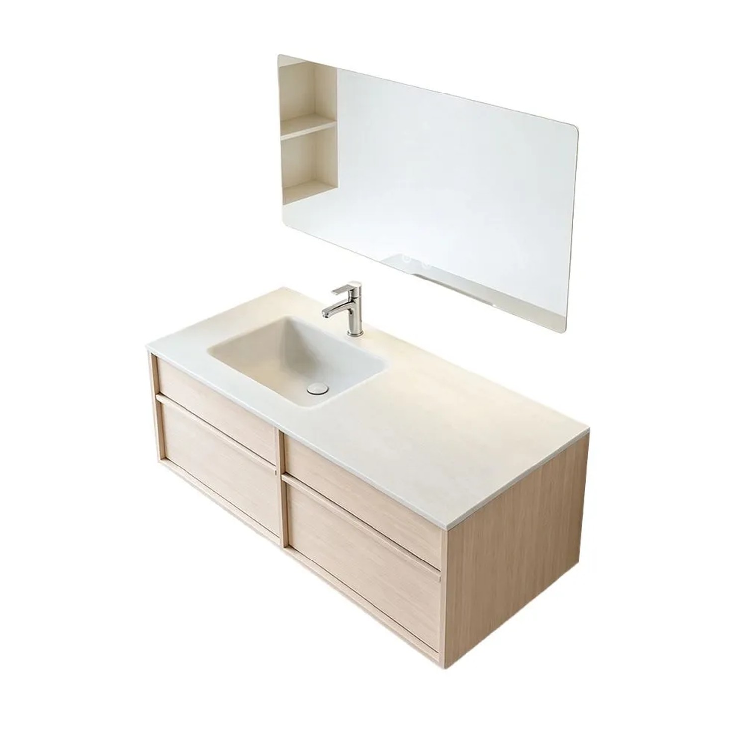 360Home Waschtisch Set Mit Waschbecken Wandhängendem Waschtischunterschrank Modernes Badezimmermöbel 120 CM RW849K120