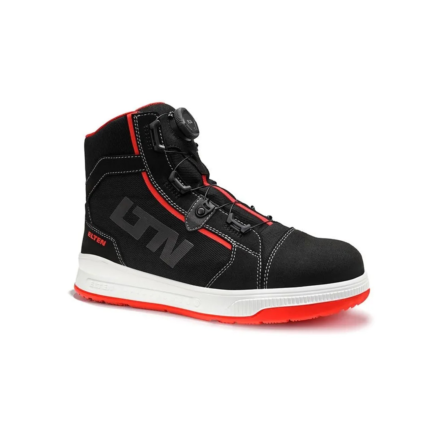 ELTEN Sicherheitsstiefel ISAAK XXST BOA BLACK RED Mid ESD S2 Größe 47