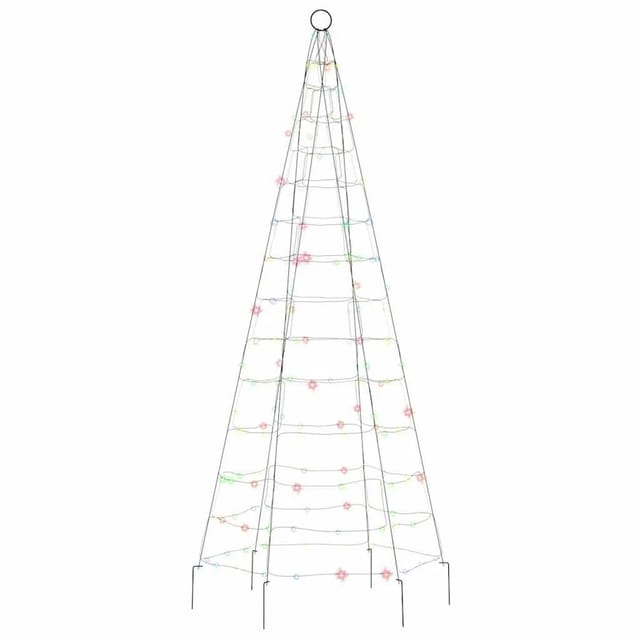 vidaXL LED-Weihnachtsbaum für Fahnenmast 200 LEDs Mehrfarbig 180 cm 358110