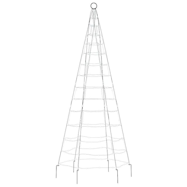 vidaXL LED-Weihnachtsbaum für Fahnenmast 200 LEDs Kaltweiß 180 cm 358109