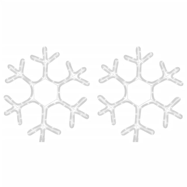 vidaXL LED-Schneeflocken 2 Stk Warmweiß 38x37 cm 3154288