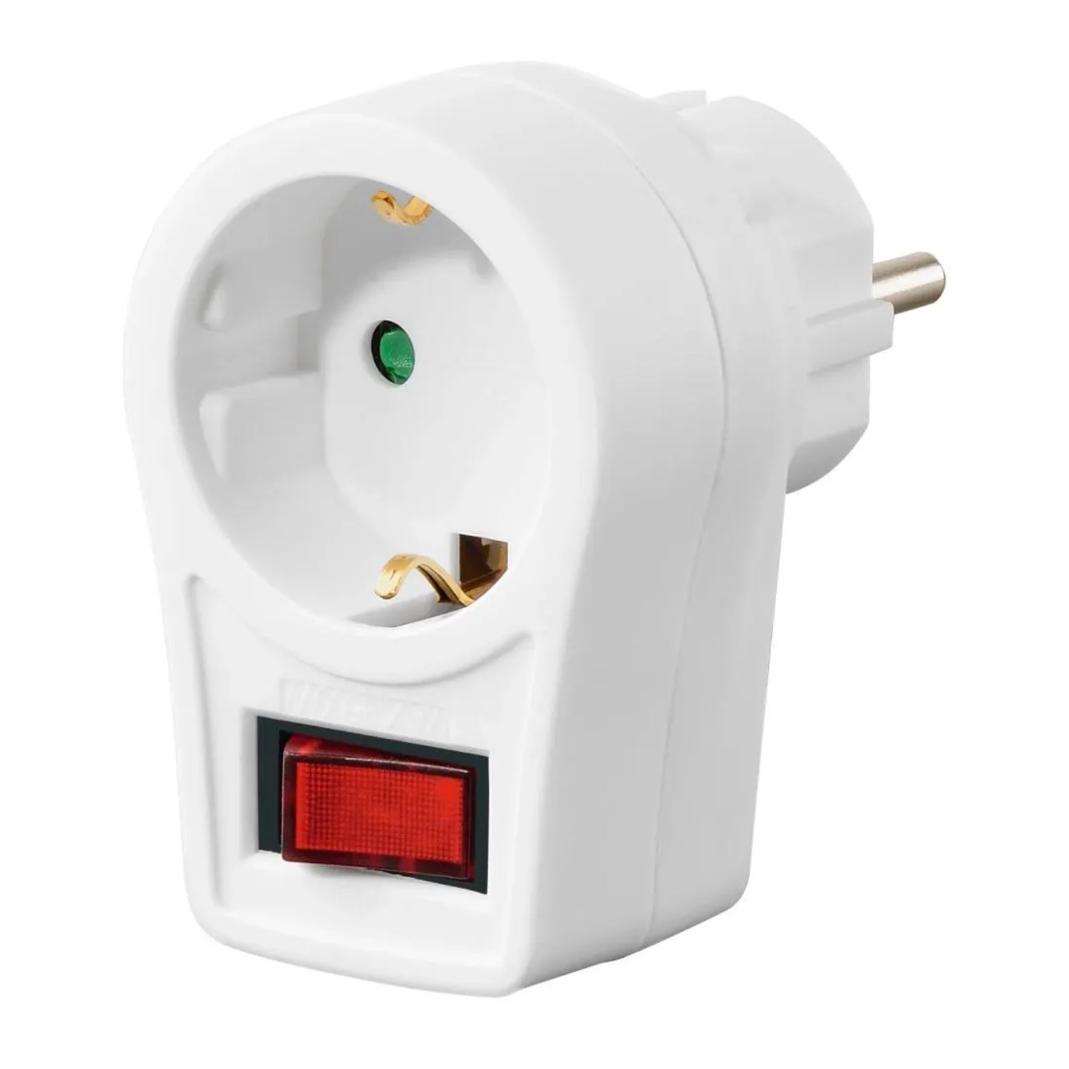 Hama Steckdosenadapter Schutzkontakt-Steckdose Schalter Weiß