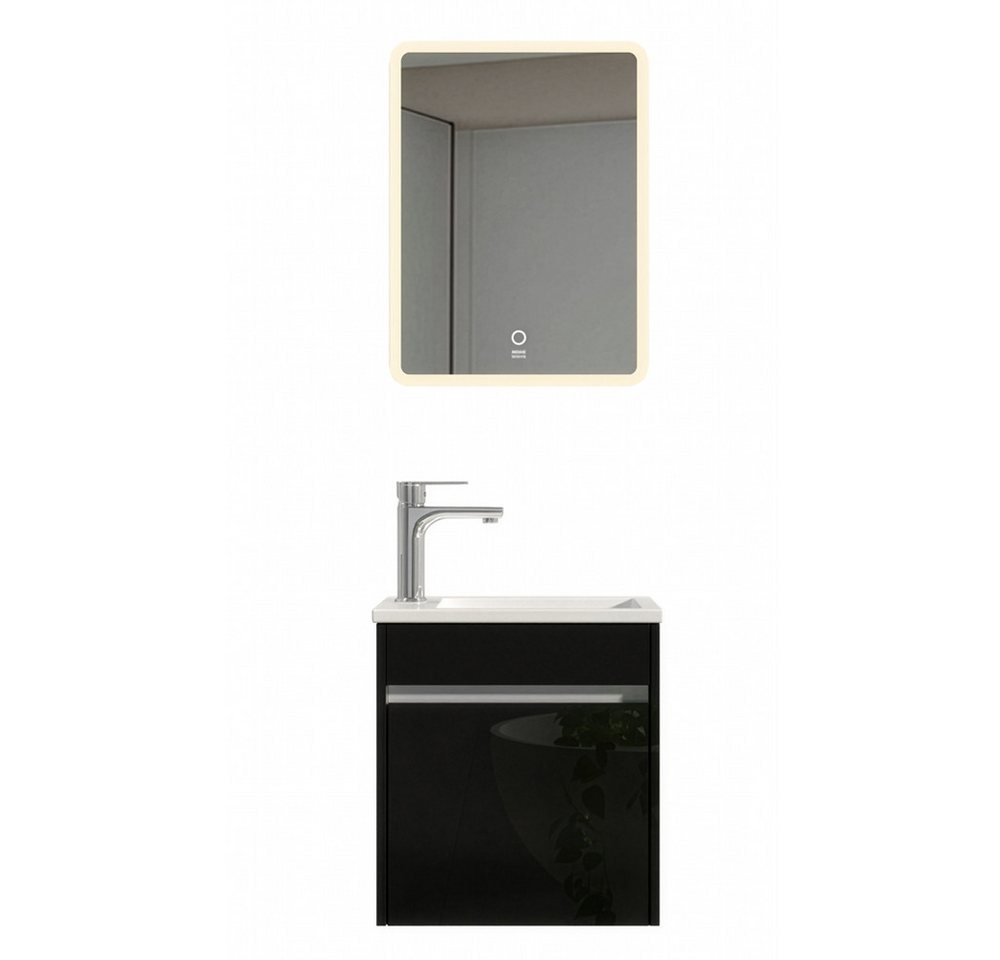 HOME DELUXE Badmöbel Komplettset BORKUM – Schwarz Bild 2