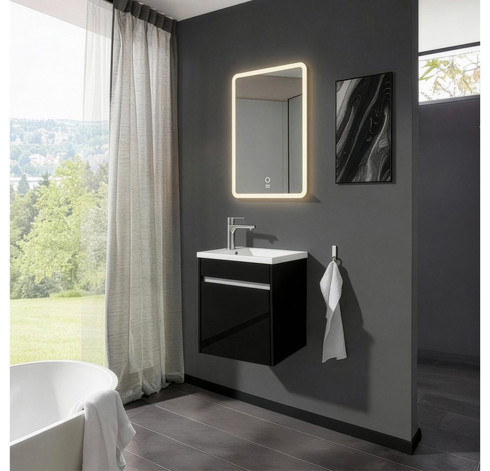 HOME DELUXE Badmöbel Komplettset BORKUM – Schwarz Bild 4
