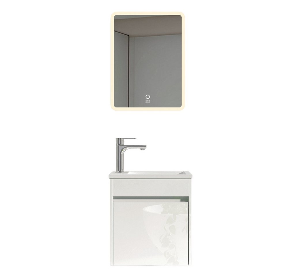 HOME DELUXE Badmöbel Komplettset BORKUM – Weiß