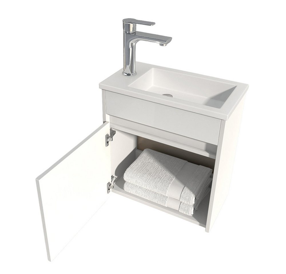 HOME DELUXE Badmöbel Komplettset BORKUM – Weiß Bild 2